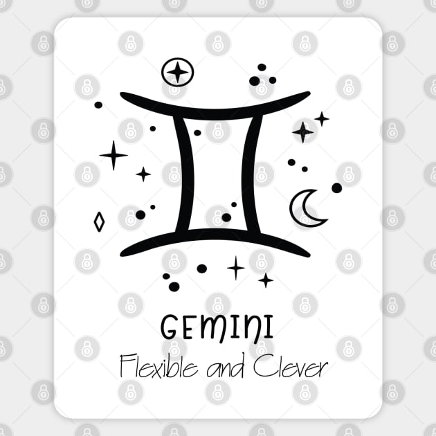 Gemini Personality Black Text Sticker by The Angry Gnome